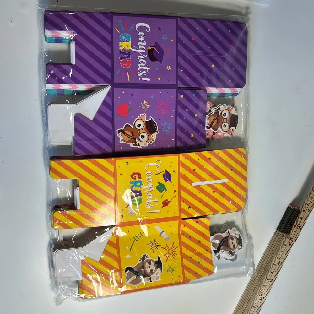 48pc Graduation Favor Boxes Multicolor‎ Animal Class of 2025 Treat Bags